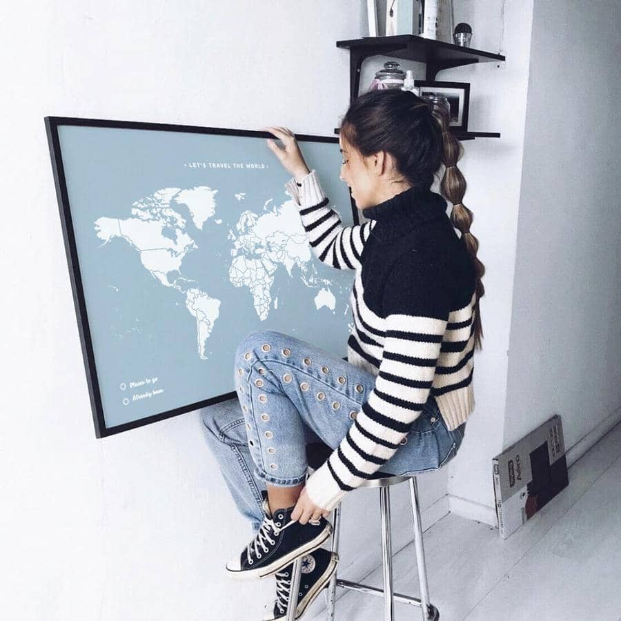 Mapa de corcho - Woody Map Colors Azul - Misswood