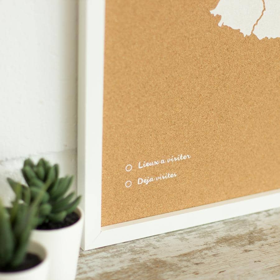 Mapa de corcho - Woody Map Natural Francia - Misswood
